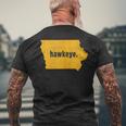 Iowa State Nickname Hawkeye [Distressed] Men's T-shirt Back Print Gifts for Old Men